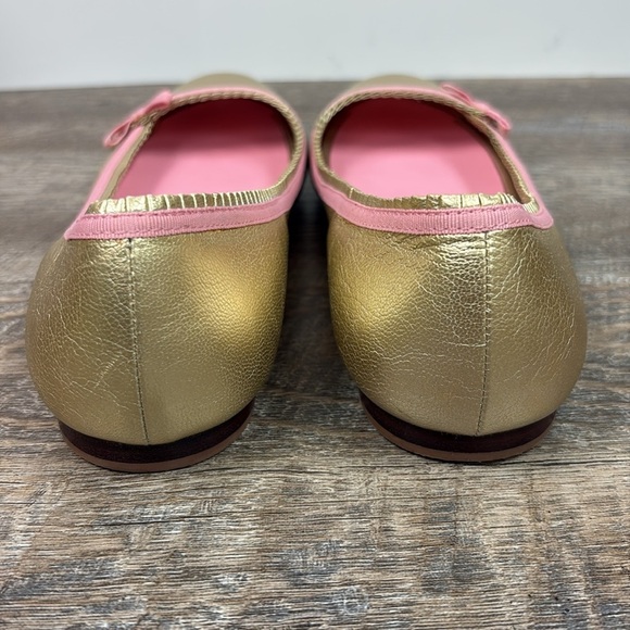 Lilly Pulitzer Via Palm Beach Gold Leather Ballet Flats Size 8.5 - Picture 3 of 13